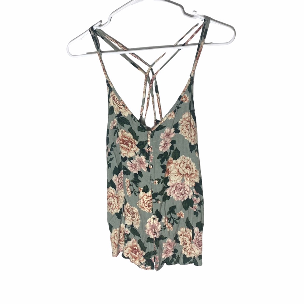 American Eagle Floral Tank Top Size Small Crop Top